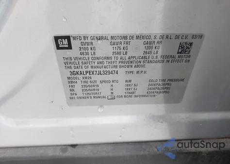 2018 GMC Terrain Slt из США, поврежденный, VIN 3GKALPEX7JL329474